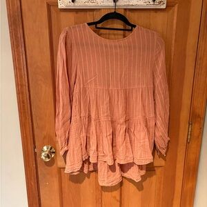 American Eagle Outfitters Peach Ruffle Blouse